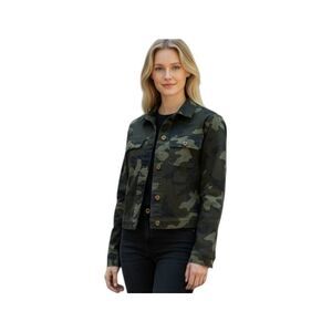 JUSTFAB GREEN CAMO JACKET SZ.XS EUC.